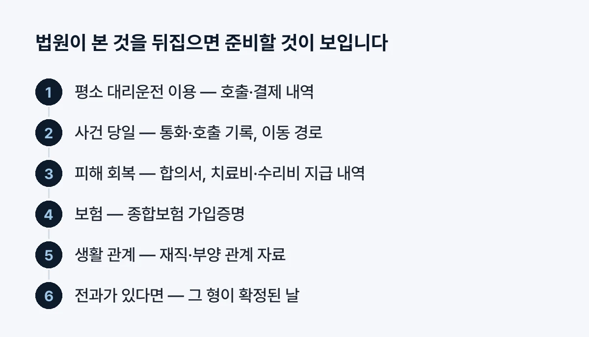 준비할 자료 — 판결문이 본 순서대로