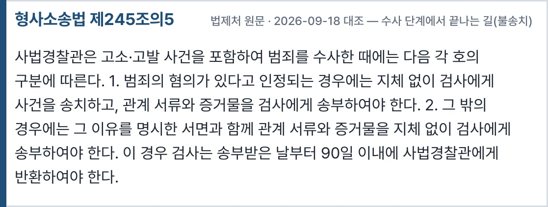 형사소송법 제245조의5