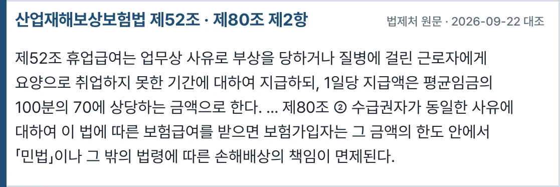 산업재해보상보험법 제52조 · 제80조 제2항