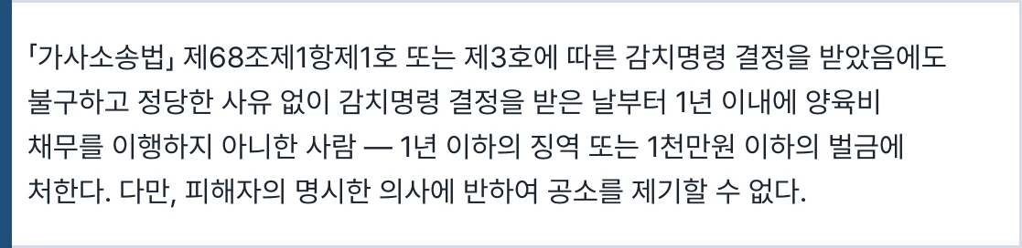 양육비 이행확보 및 지원에 관한 법률 제27조