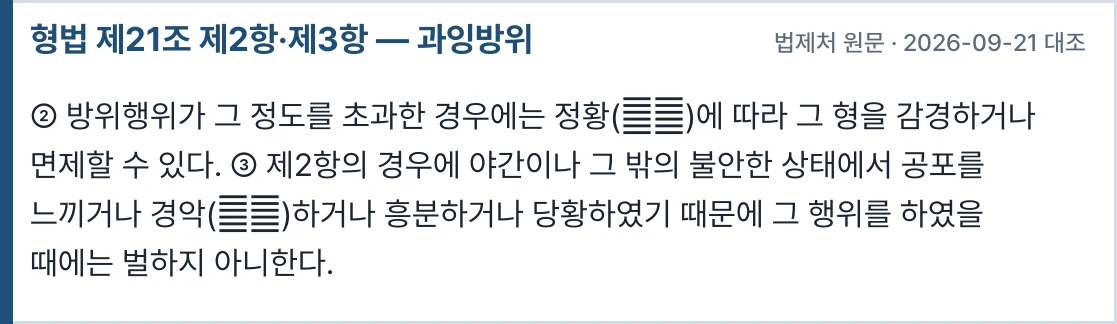 형법 제21조 제2항·제3항