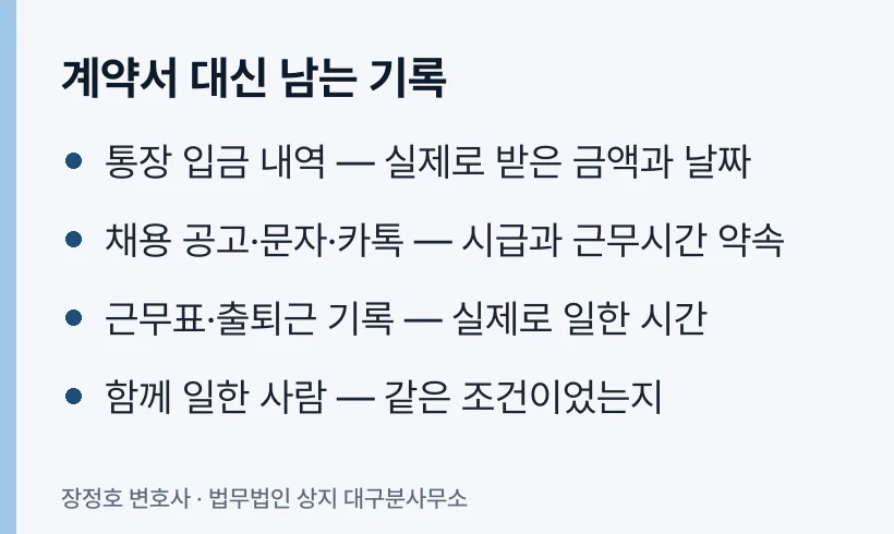 계약서 대신 남는 기록