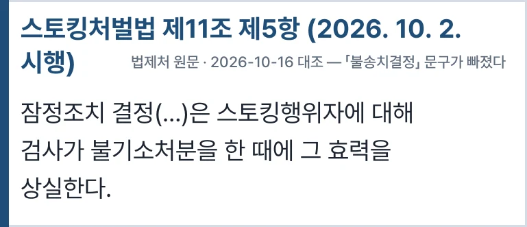 스토킹처벌법 제11조 제5항
