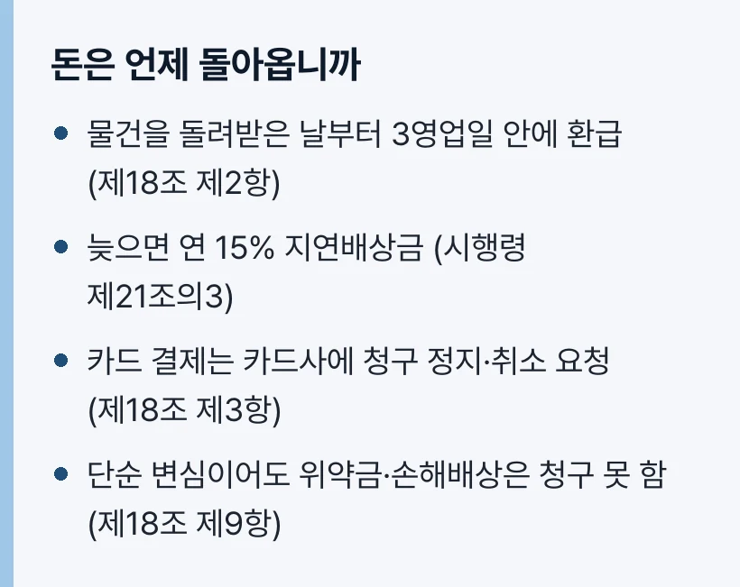 환급 기한과 지연배상금