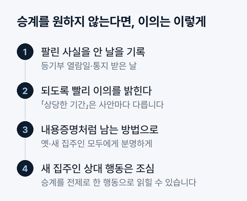 승계를 원하지 않는다면 이의는 이렇게