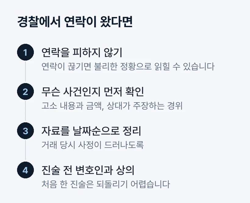 경찰에서 연락이 왔다면