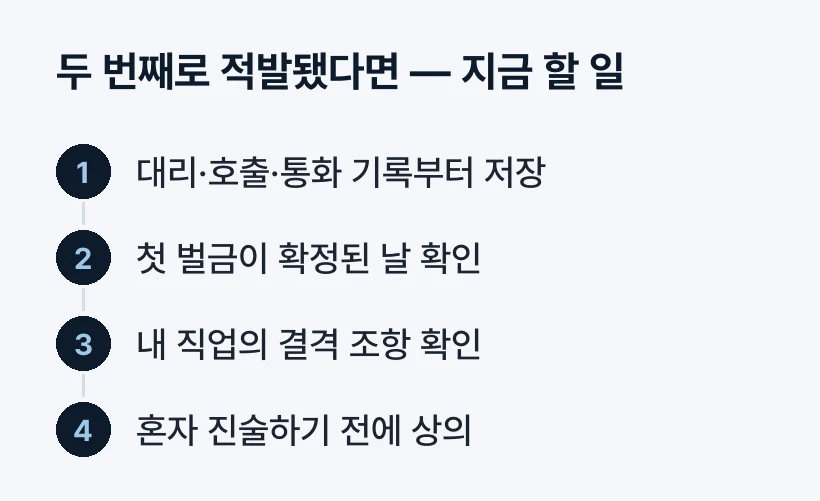두 번째로 적발됐다면 — 지금 할 일
